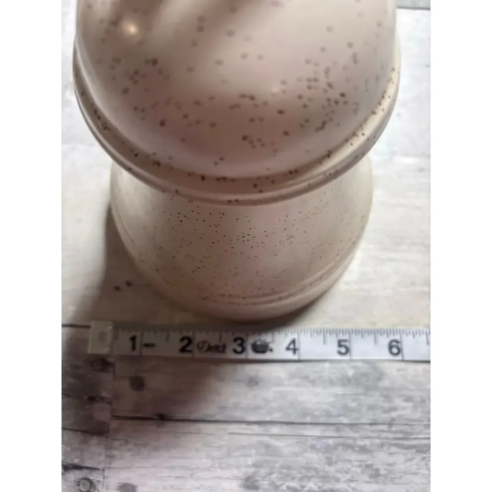 Vintage Ceramic Souvenir Collectible Bell Crock Cream w/ Reddish Brown Speckles!